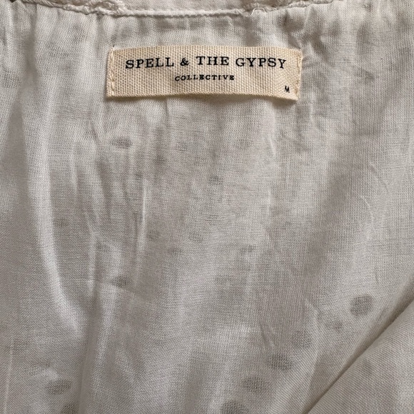 Spell White Eyelet Mini Dress size Medium EC - Picture 9 of 9